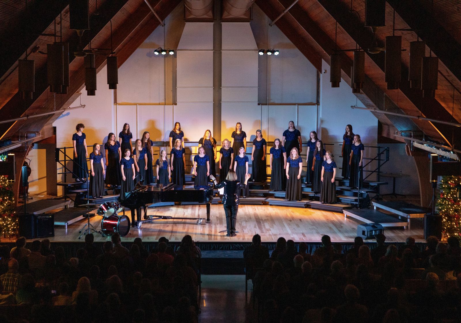 Caprice singing in concert at Belfry Hall