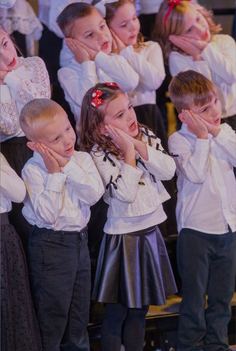 Children's choir singing