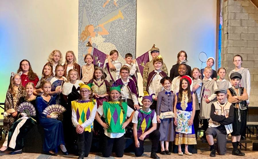 Drama students in costume