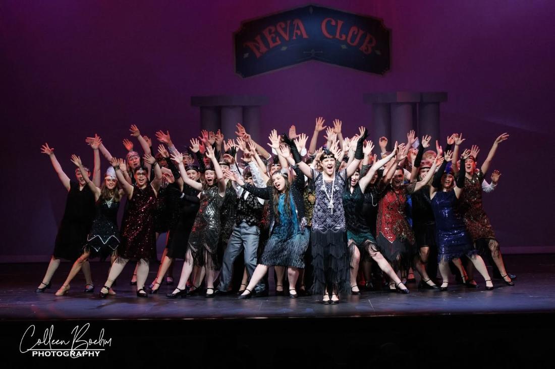 Drama students in a musical theater finale